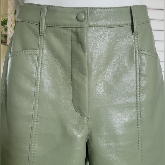 NEW Aritzia Wilfred REBEL pants Bitter Sage Vegan Leather Limited Edition Color - Picture 7 of 8